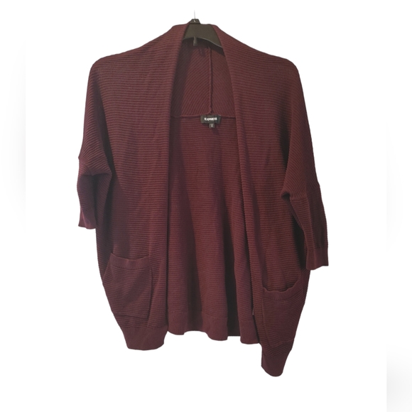 Petite Textured Drop Shoulder Open Cover Up Size XS - Picture 5 of 7